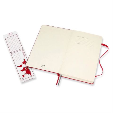 Moleskine Classic Expanded Sert Kapak Çizgili Defter 13x21 Scarlet Red