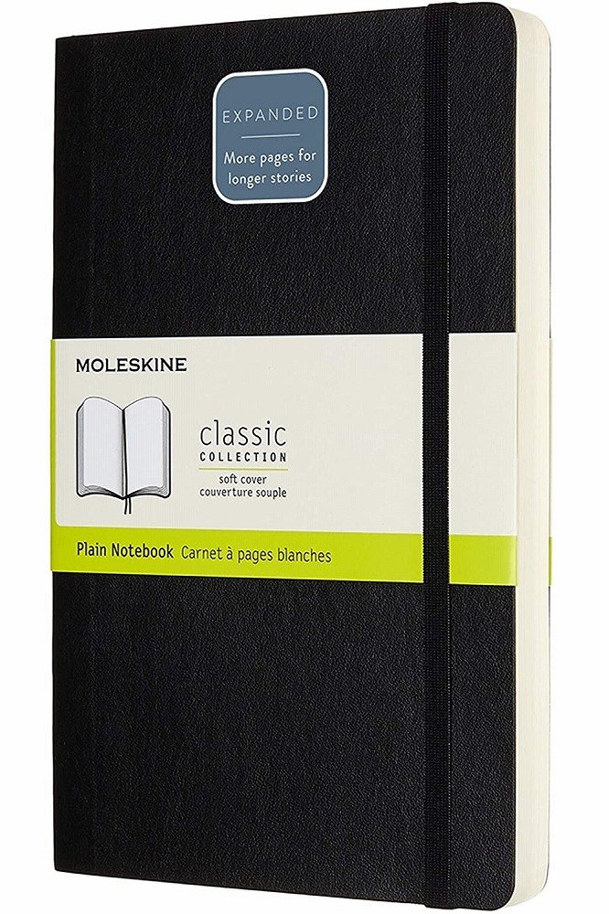 Moleskine Classic Expanded Yumuşak Kapak Çizgisiz Defter 13x21 Siyah