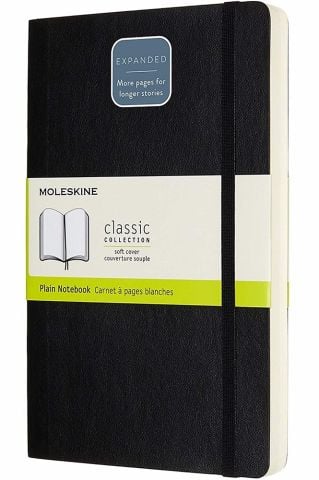Moleskine Classic Expanded Yumuşak Kapak Çizgisiz Defter 13x21 Siyah