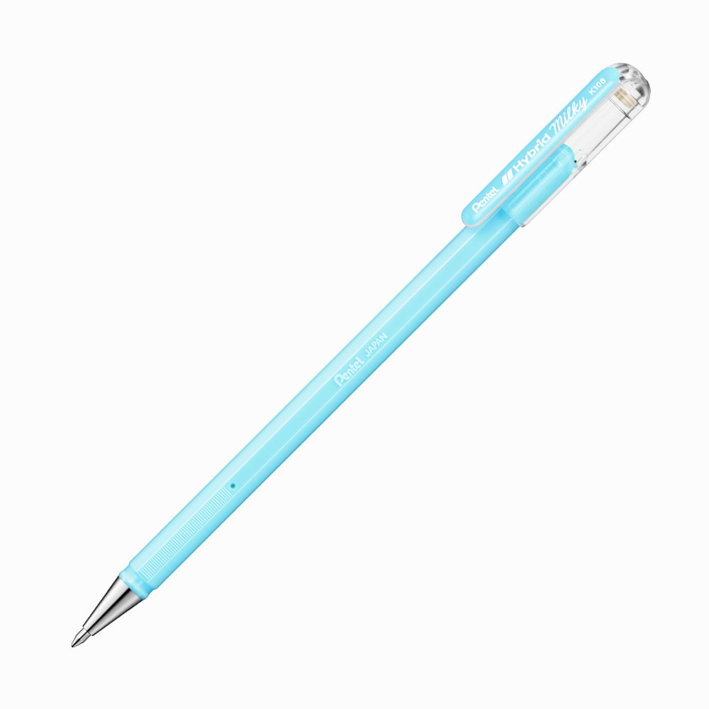 Pentel Hybrid Milky Jel Kalem 0.8 mm Pastel Blue