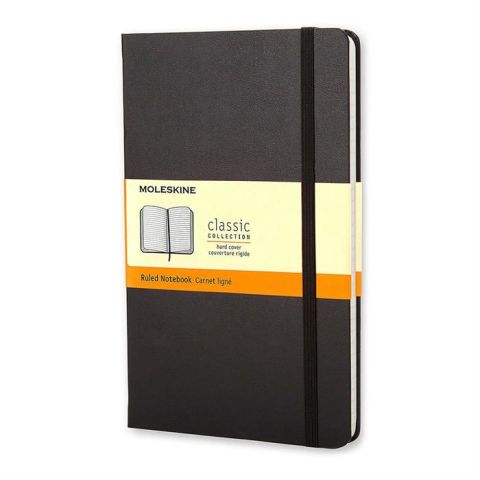 Moleskine Büyük Boy 13x21 Sert Kapak Çizgili Defter Siyah KC1009