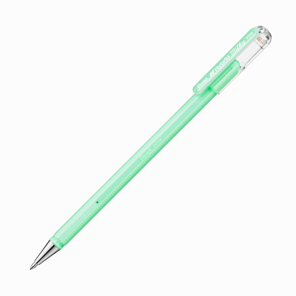 Pentel Hybrid Milky Jel Kalem 0.8 mm Pastel Green