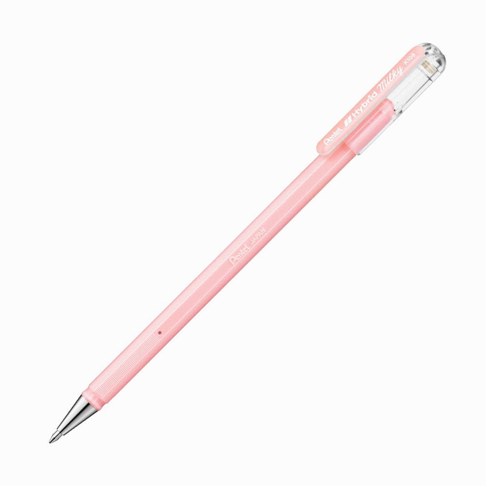 Pentel Hybrid Milky Jel Kalem 0.8 mm Pastel Pink