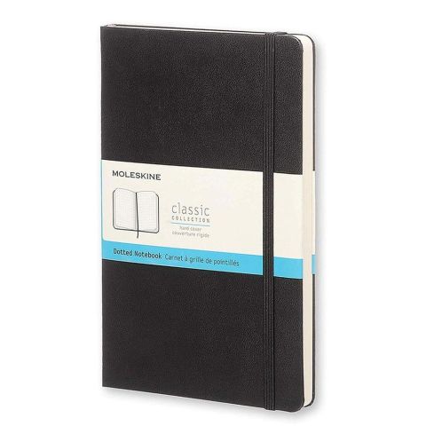 Moleskine Büyük Boy 13x21 Sert Kapak Noktalı Defter Siyah