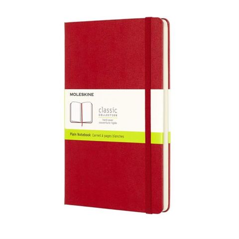 Moleskine Büyük Boy 13x21 Sert Kapak Çizgisiz Defter Kırmızı