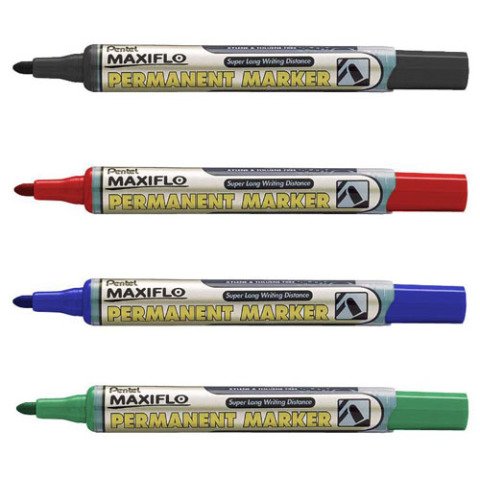 Pentel Likit Mürekkepli Permanent Marker Yuvarlak Uç Siyah