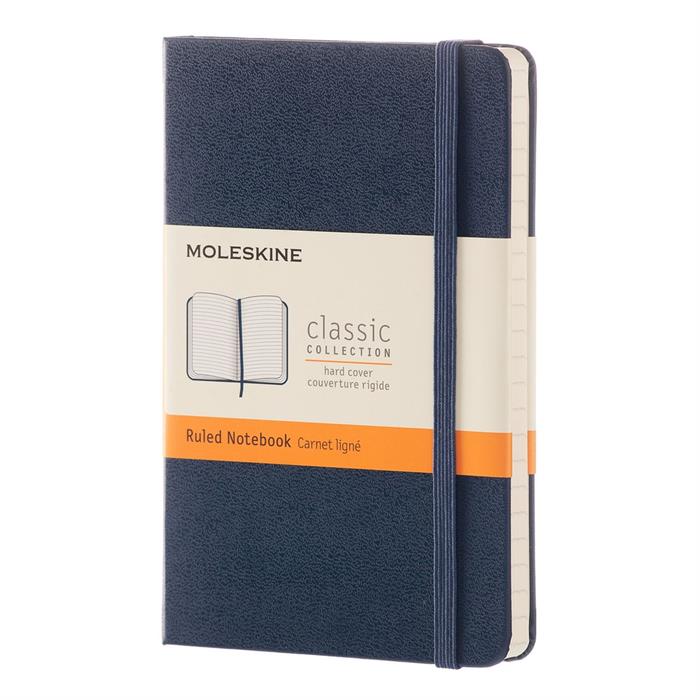 Moleskine Classic Sert Kapak Çizgili Defter 9x14 Safir Mavi