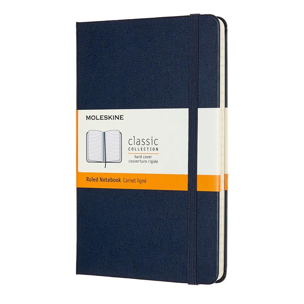 Moleskine Classic Sert Kapak Çizgisiz Defter 11.5x18 Safir Mavi