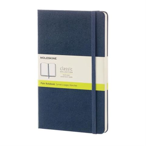 Moleskine Classic Sert Kapak Çizgisiz Defter 13X21 Safir Mavi