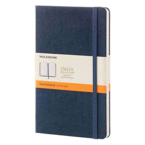 Moleskine Classic Sert Kapak Çizgili Defter 13X21 Safir Mavi
