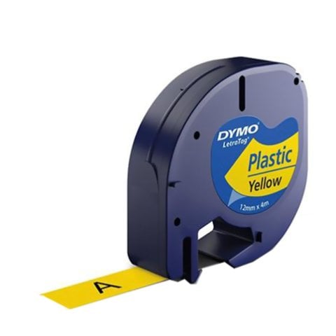 DYMO LetraTag Plastik Şerit (12 mm X 4 mt) Sarı S0721620