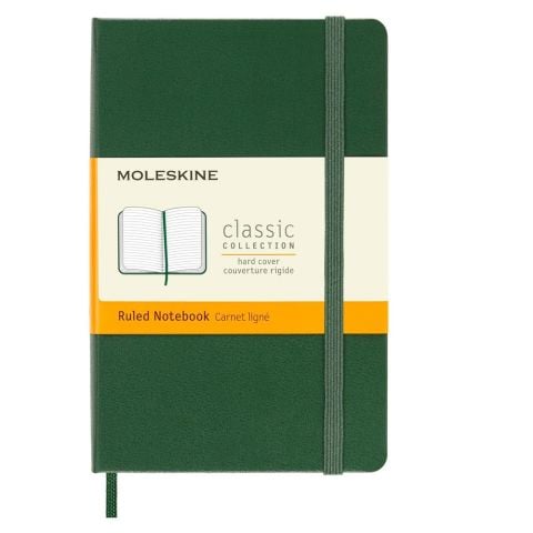 Moleskine Classic Sert Kapak Çizgili Defter 9x14 Mersin Yeşili