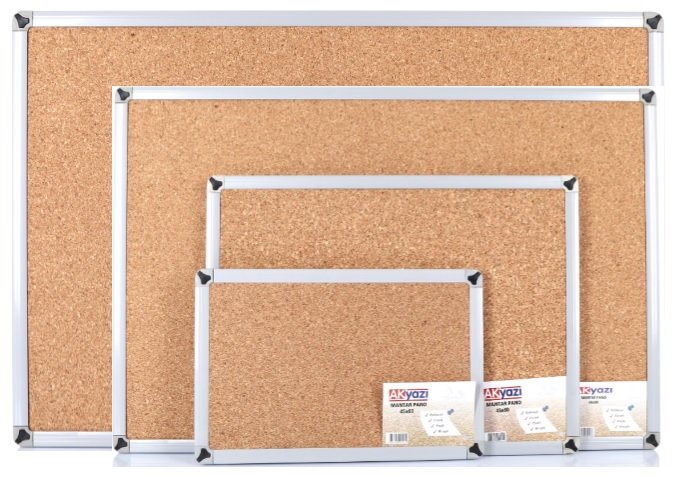 Akyazı Alüminyum Çerçeveli Mantar Pano 45x60