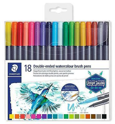 Staedtler Fırça Uçlu Keçeli Kalem Çift Uçlu 18 Renk