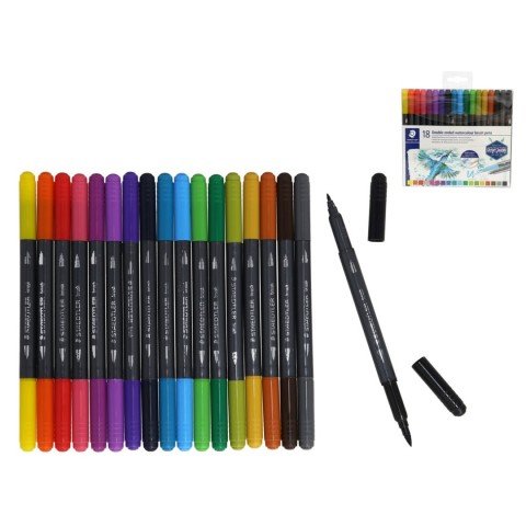 Staedtler Fırça Uçlu Keçeli Kalem Çift Uçlu 36 Renk