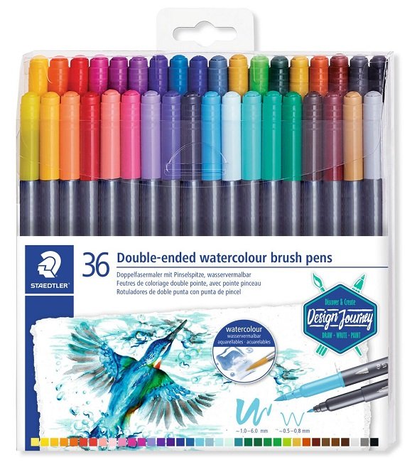 Staedtler Fırça Uçlu Keçeli Kalem Çift Uçlu 36 Renk