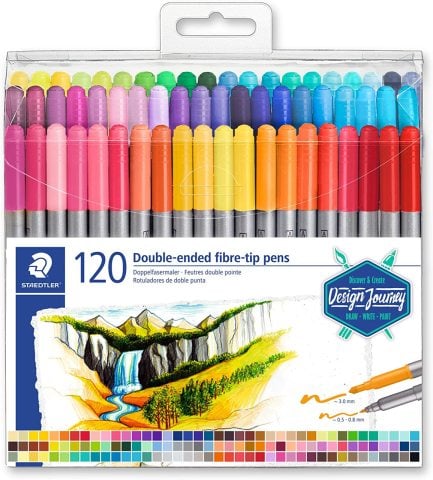 Staedtler Fırça Uçlu Keçeli Kalem Çift Uçlu 120 Renk