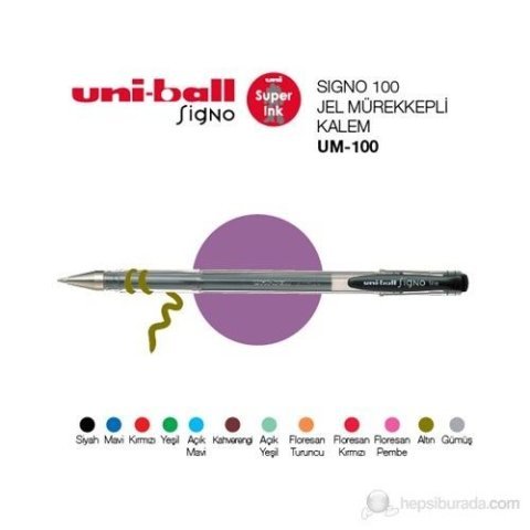 Uniball UM-100 SIGNO fine 0.7 Jel Kalem Mor