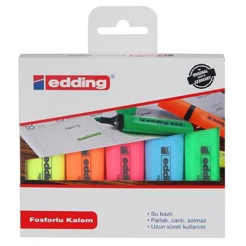Edding 344 Fosforlu Kalem Seti 5'li