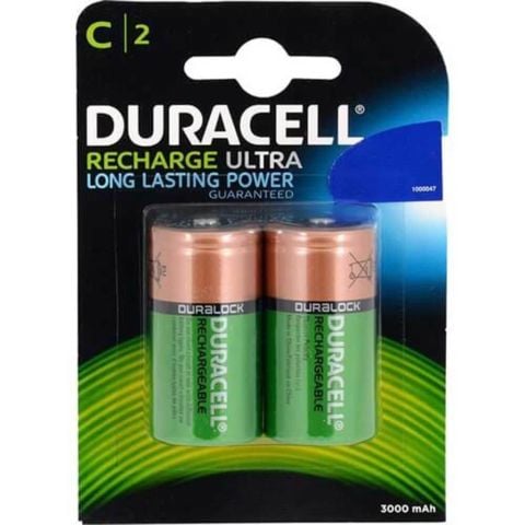 Duracell C Orta Boy 3000mah Ni-mh Şarj Edi̇lebi̇li̇r 2li̇ Pi̇l Hr14 / Dc1400