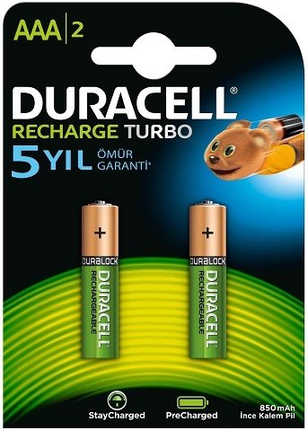 Duracel AAA İnce Kalem Pil Şarjlı 900mAh 2\'li