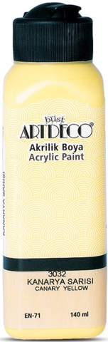 Artdeco Akrilik Boya 140 ML Kanarya Sarı Y-070R-3032