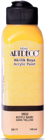 Artdeco Akrilik Boya 140 ML Koyu Sarı Y-070R-3602