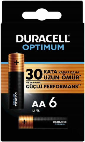 Duracell Optimum AA Kalem Pil 6'lı Kart
