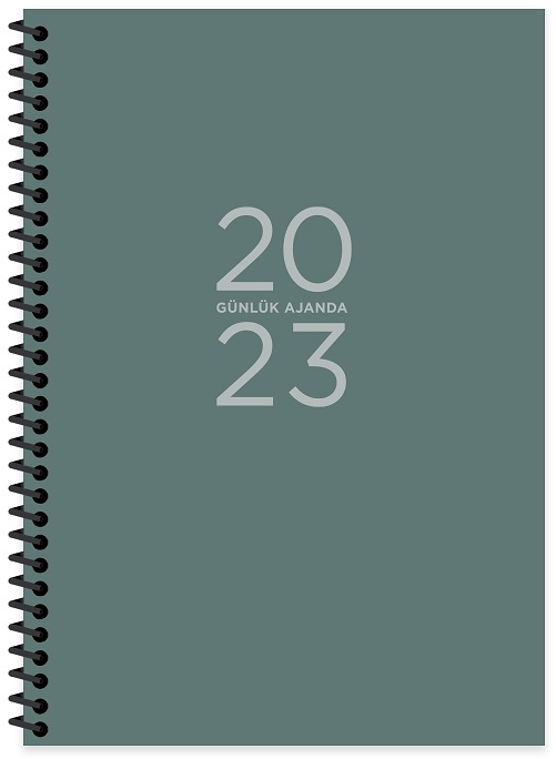 Keskin Color 2023 Günlük Spiralli Ajanda 17x24 Yeşil