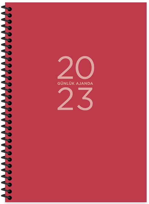 Keskin Color 2023 Günlük Spiralli Ajanda 17x24 Kırmızı