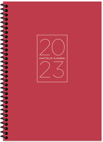Keskin Color 2023 Haftalık Spiralli Ajanda 17x24 Kırmızı