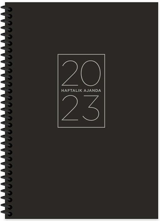 Keskin Color 2023 Haftalık Spiralli Ajanda 17x24 Siyah