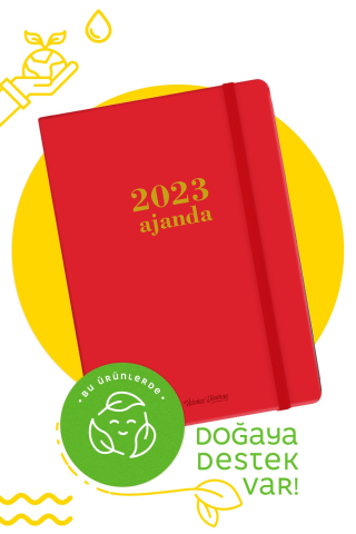 Victoria's Journals 2023 Haftalık Ajanda 17x24 Kırmızı