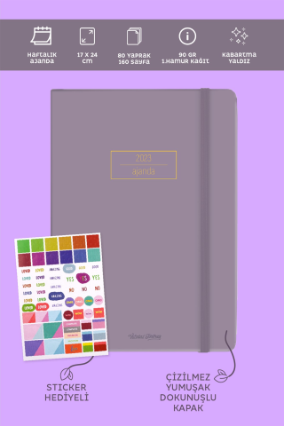 Victoria's Journals 2023 Haftalık Ajanda 17x24 Lila
