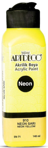 Artdeco Akrilik Boya 140 ML Neon Sarı Y-070R-910