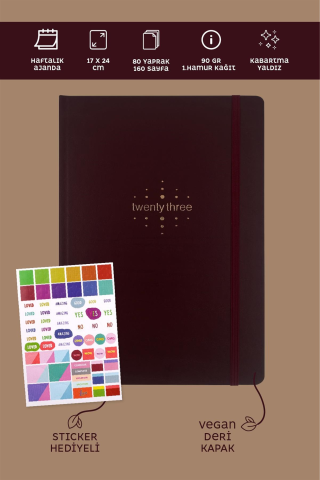 Victoria's Journals 2023 Haftalık Ajanda 17x24 Kahve