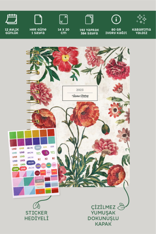Victoria's Journals 2023 Günlük Spiralli Ajanda 14x20