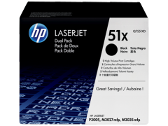 HP 51X 2-pack High Yield Black Original LaserJet Toner Cartridges (Q7551XD)