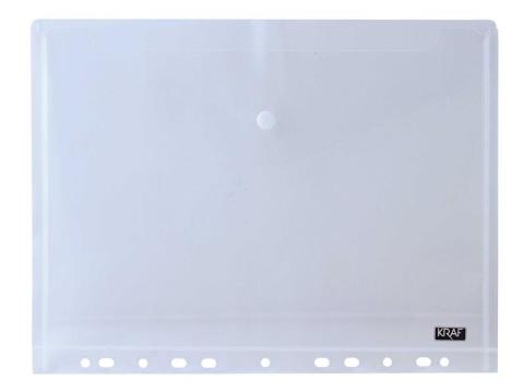 Kraf Çıtçıtlı Zarf A4 Şeffaf 11Delikli