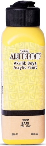 Artdeco Akrilik Boya 140 ML Sarı Y-070R-3601