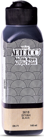 Artdeco Akrilik Boya 140 ML Siyah Y-070R-3018