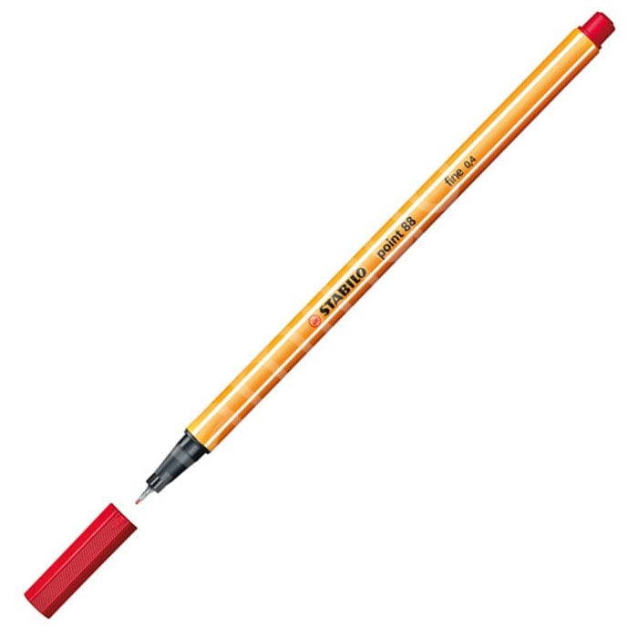 Stabilo Point 88 İnce Uçlu Keçeli  Kalem Floresan Kırmızı