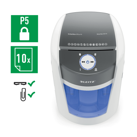 Leitz IQ OptiMax Office Mikro Kesim 8360 Evrak İmha Makinesi P5 35L
