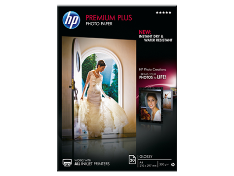 HP Premium Plus Glossy Photo Paper-20 sht/A4/210 x 297 mm (CR672A)