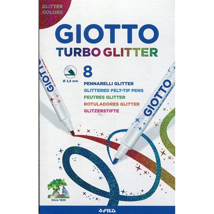 Giotto Turbo Glitter - Simli Keçeli Kalem 8 Renk