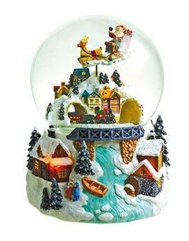Müzikli Biblo Noel Baba Uçuyor Müzikli Su Küresi No:60007