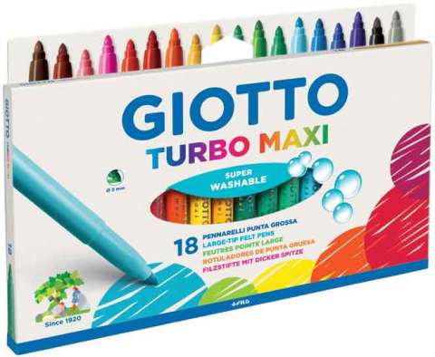 Giotto Turbo Maxi Keçeli Kalem 18 Renk