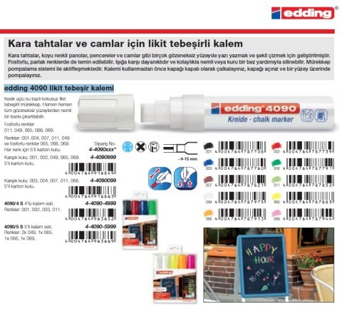 Edding 4090 Cam Kalemi Siyah