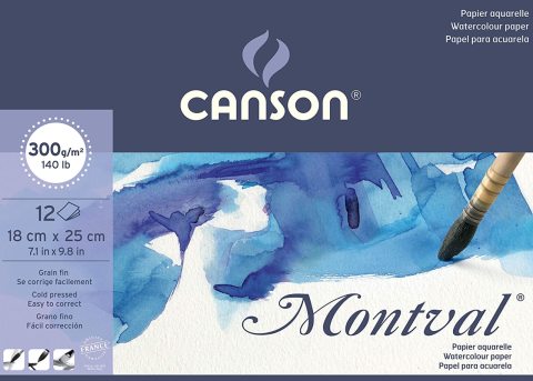 Canson Montval 18x25 Suluboya Blok 300gr. 12 Sayfa