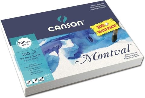 Canson Montval 24x32 Suluboya Blok 200gr. 100'lü